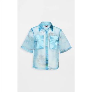 NWT STAUD Sheer Cayman Shirt